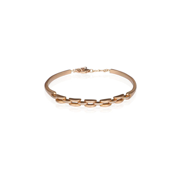 Chain Bangle with White Diamonds