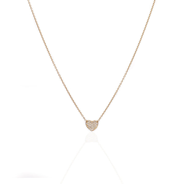 Necklace with White Diamonds Heart