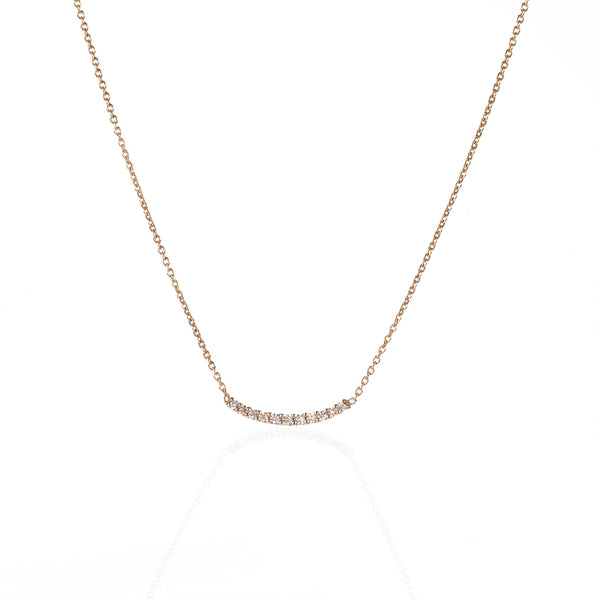 Small Diamond Bar Necklace with White Diamonds