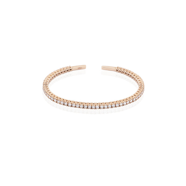 Classic Spring Bangle with White Diamonds