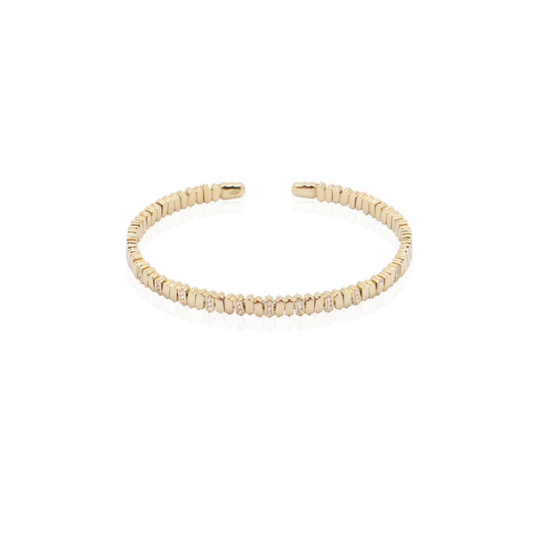 Lozenge Bangle with White Diamonds