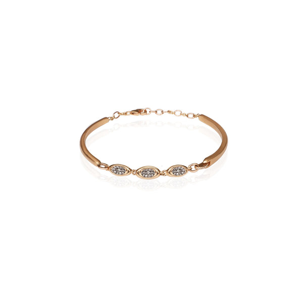 Bangle with 3 Studded Diamond Ovals