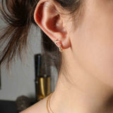 Diamond Row Hoop Earrings (x2)