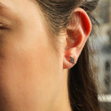 Lozenge Stud with Grey Diamonds