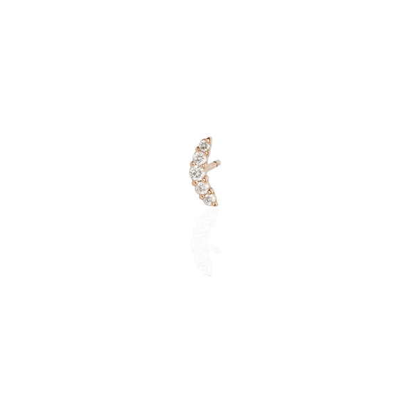 Arc Stud with White Diamonds