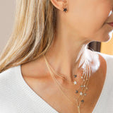 Necklace with Three Colored Diamond Birds