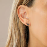 Black Diamonds Star-Shaped Stud Earring.