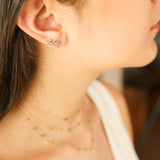 Star Stud with Grey Diamonds