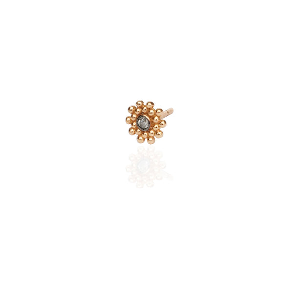 One Diamond with Gold Grain Stud