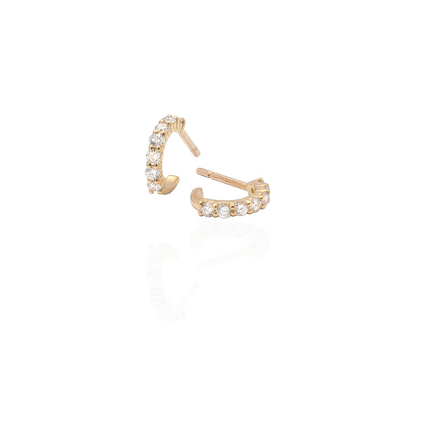 Diamond Row Hoop Earrings (x2)