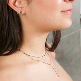 Hanging Cross with Medal and Garnet Gemstone Beads