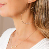 Two Attached Circles with White Diamonds Earring.