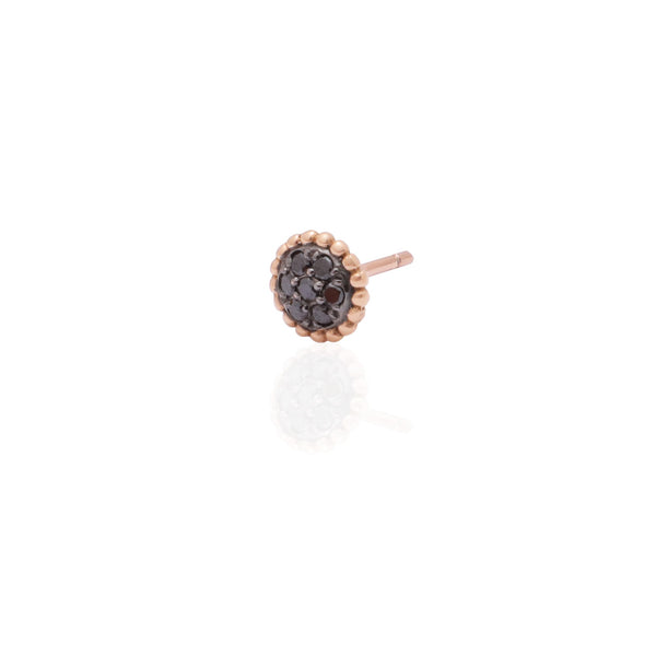 Black Diamonds Pastille Stud Earring with Milgrain Edge.