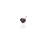 Black Diamonds Heart-Shaped Stud Earring.