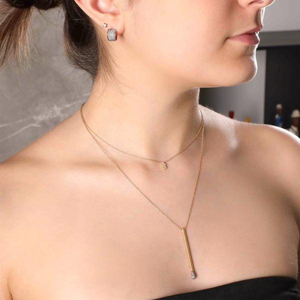 Vintage Studded Pendant with White Diamonds