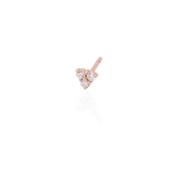 Triangle White Diamonds Stud Earring.