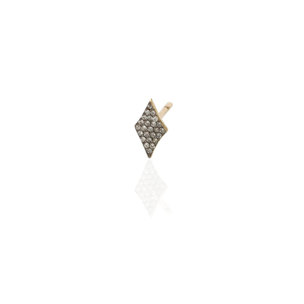 Lozenge Stud with Grey Diamonds