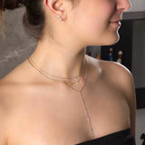 Pendant 9.5cm Chain with Zigzag White Diamonds