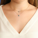 Vintage Necklace with Small Turquoise and Diamond