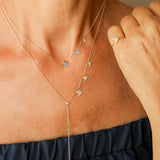 Necklace with Three Colored Diamond Birds