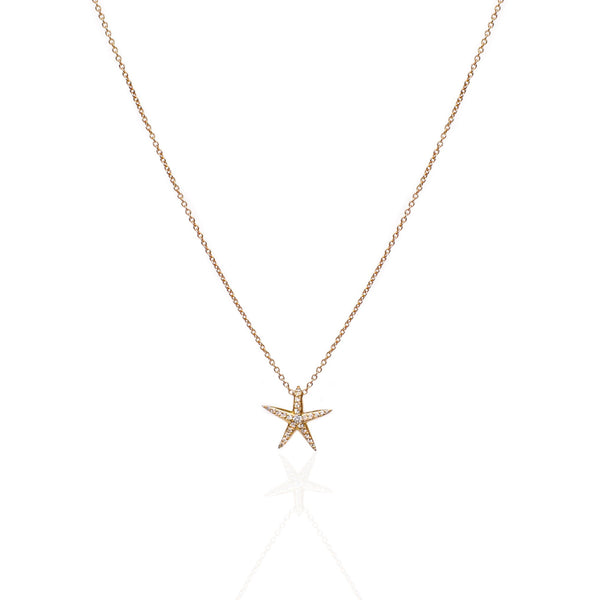 Necklace with White Diamonds Sea Star