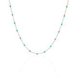 Choker Necklace with String of Turquoise Beads