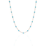 Chain Necklace with String of Turquoise Beads