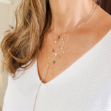 Necklace with Three Colored Diamond Birds
