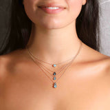 Pear Eye with Black Diamonds and Turquoise Gemstone