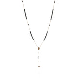 Chapelet Cross with Medal and Hematite Gemstone Beads