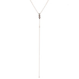 Pendant Necklace with Black Diamonds Aligned "V" Shapes