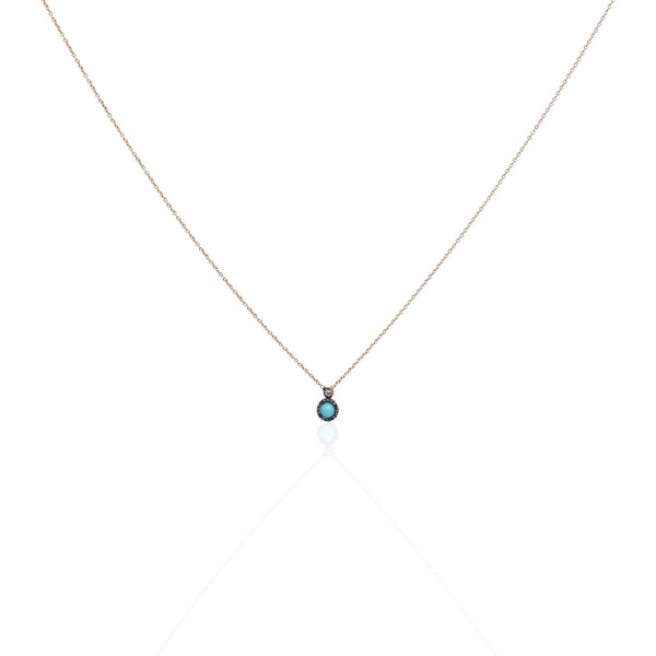 Vintage Small Turquoise and Diamond with Miligraine