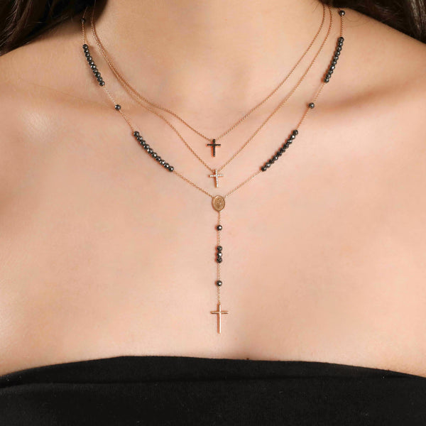 Cross with White Diamonds