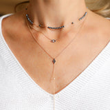 Chain Necklace with String of Beads