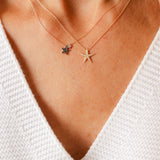 Necklace with White Diamonds Sea Star