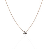 Necklace with Black Diamonds Bird