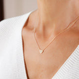 Necklace with White Diamonds Heart