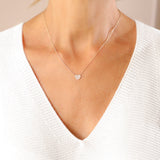 Necklace with White Diamonds Heart