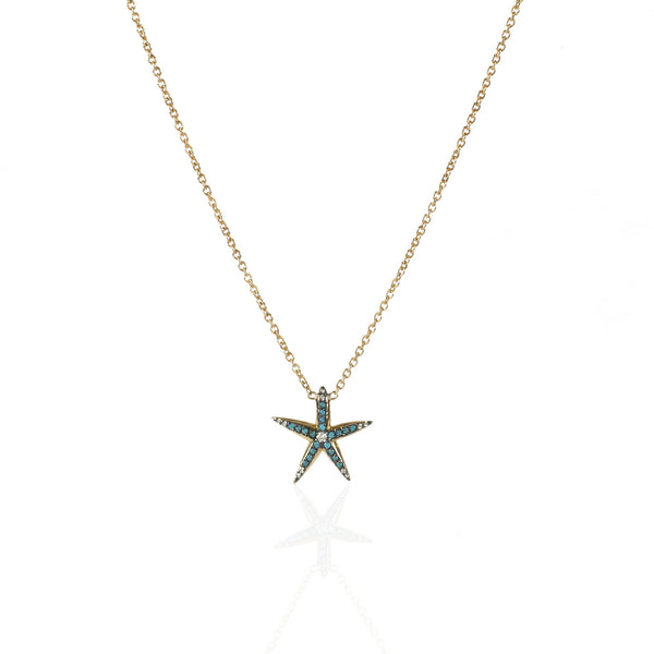 Seastar with White Diamonds and Turquoise