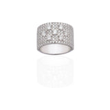 Pavé Ring With Large White Diamond Inset