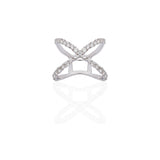 X Diamond Ring with White Diamonds