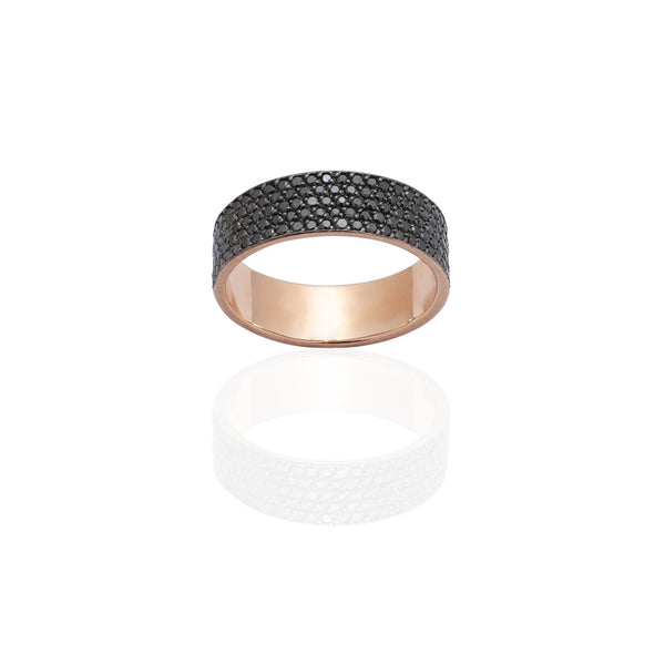 Basic Pavé Pinky Ring with Black Diamonds