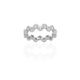 Zigzag Dots Ring With White Diamonds