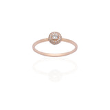 Small Cushion Ring with White Diamond Centre Stone