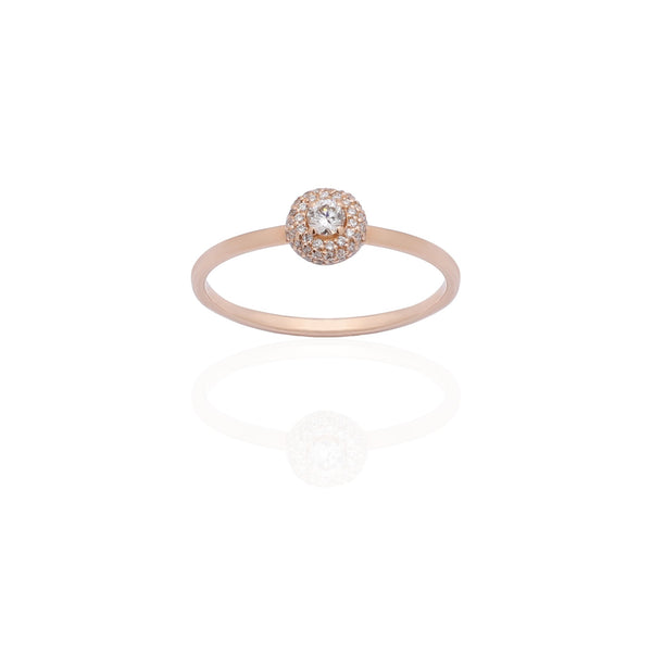 Small Cushion Ring with White Diamond Centre Stone