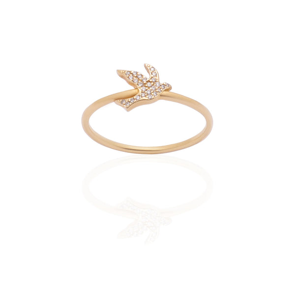 Ring with Bird-Shaped White Diamonds.