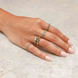 18k Gold Oxidized Black Classic Solitaire Ring with Emerald