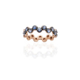 Zigzag Dots Ring with Sapphire Gemstones