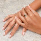 Delicate Diamond Ring With Pear Shaped White Diamond