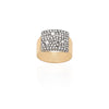 18k Gold Square Chevalière Ring with Grey Diamonds